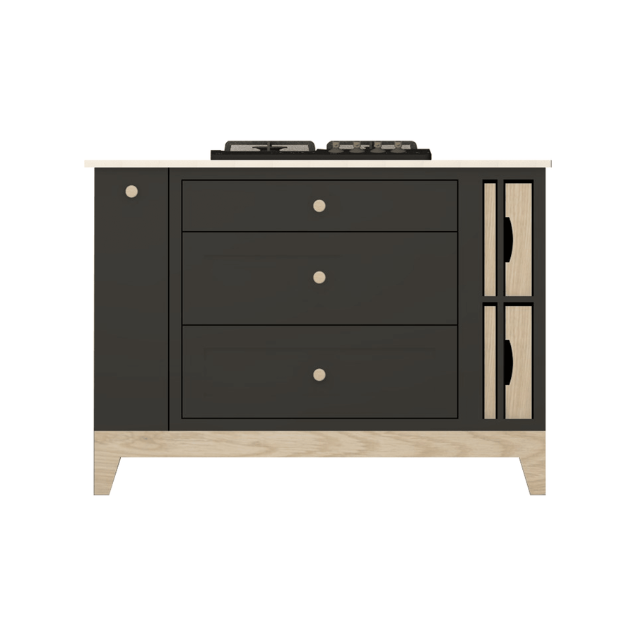 The Nordic Hob Unit - front view made by Holly Wood Kitchens and Furniture