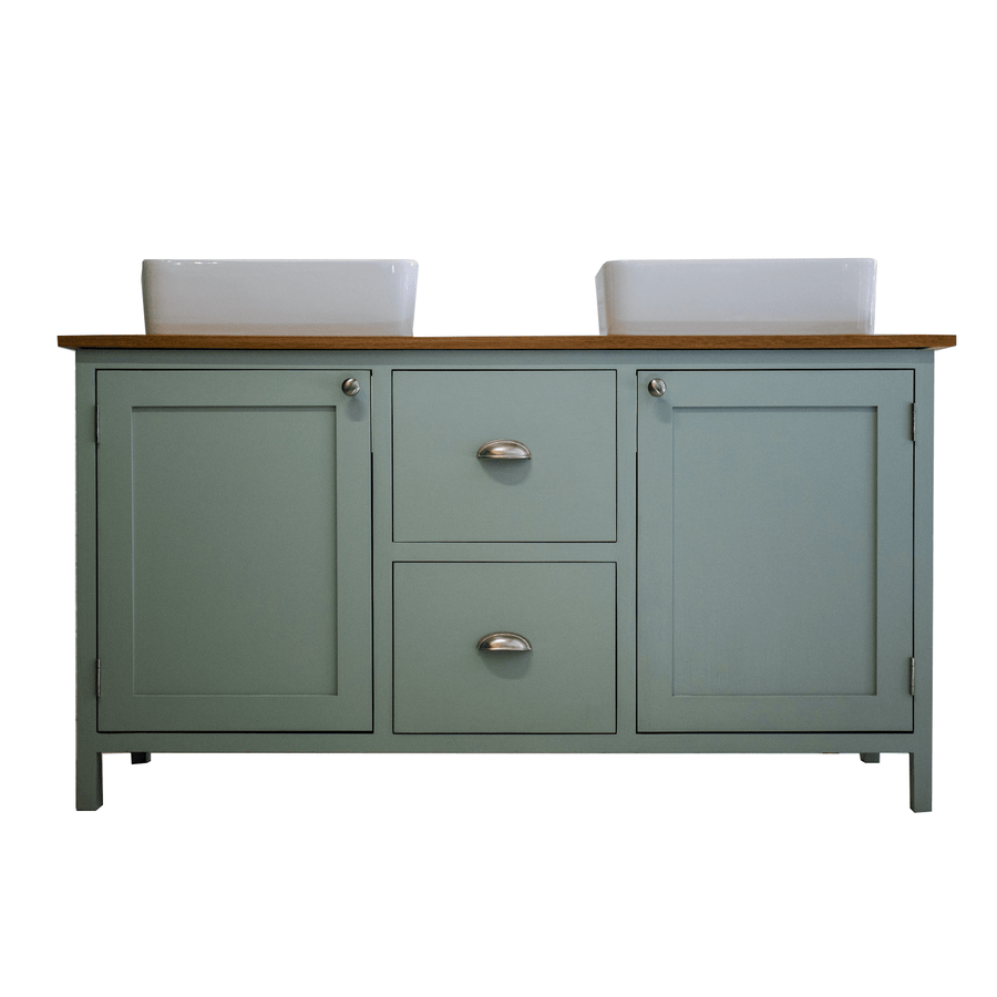 The Old English Double Vanity - Redstone projects t/a Holly Wood Kitchens and Furniture