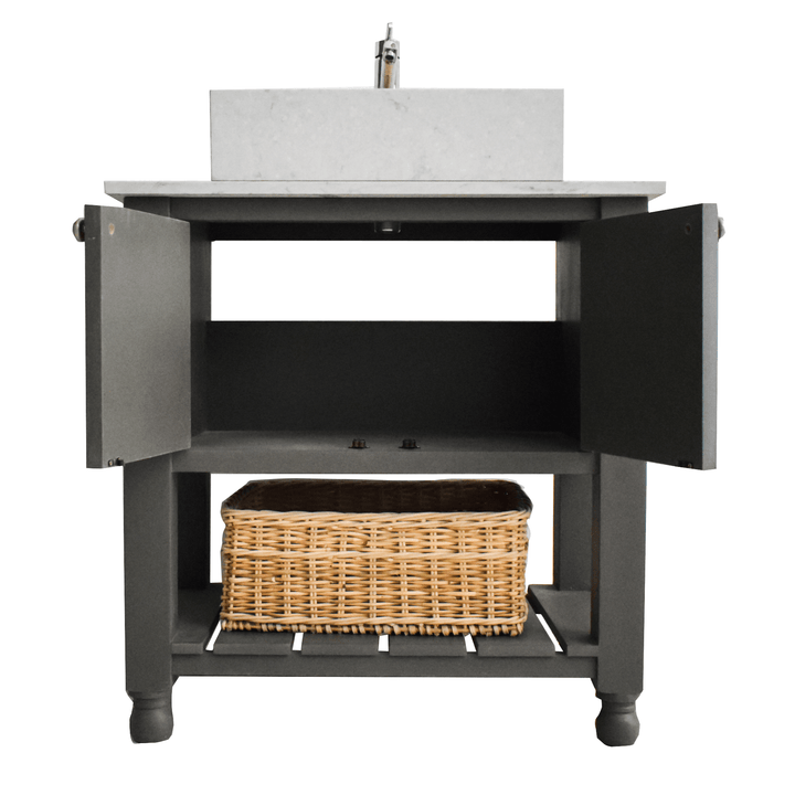 The Bordeaux Single Vanity - with extra shelf space by Holly Wood Kitchens and Furniture