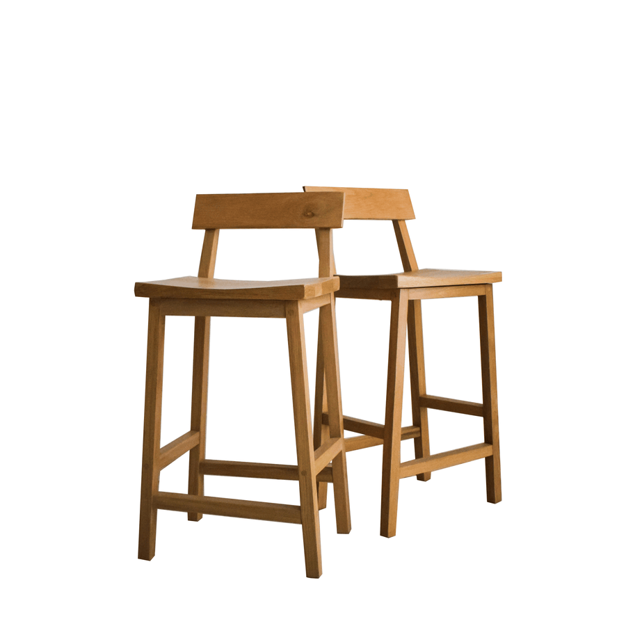 Solid Oak Stool with Back made from solid oak by Holly Wood Kitchens and Furniture